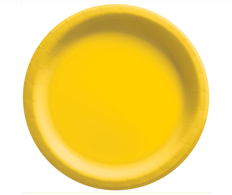 10" Yellow Paper Plates 20ct