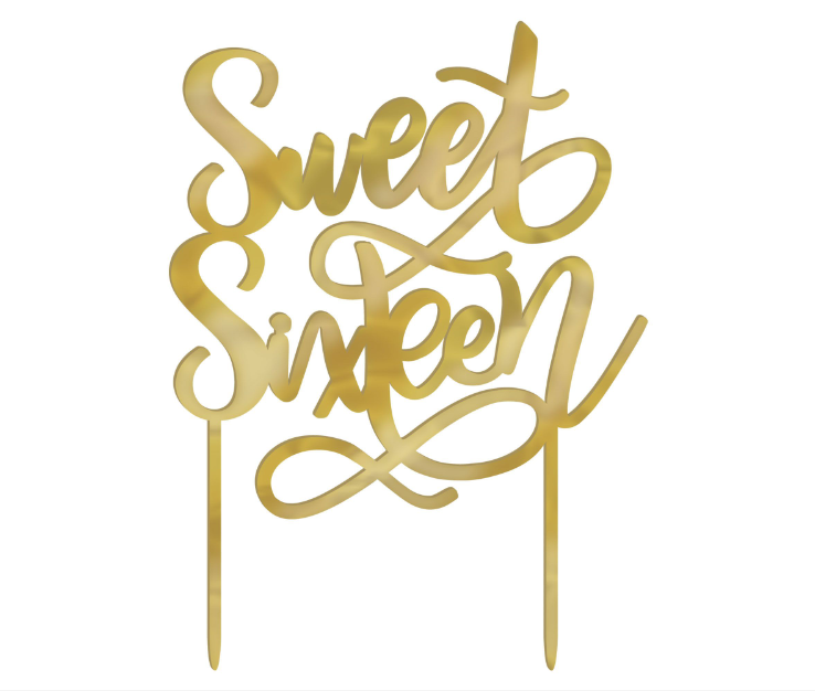 Blush Sweet Sixteen Cake Topper
