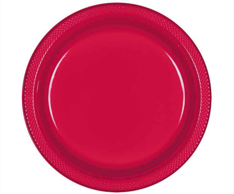 7" Red Plastic Plates 20ct