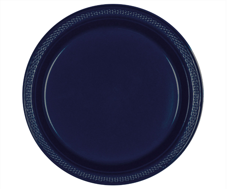 10" True Navy Plastic Plates 20ct