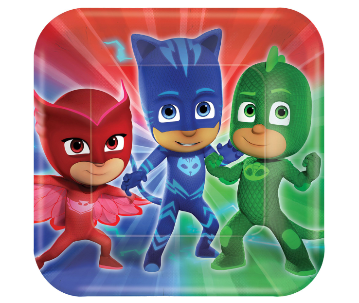 PJ Masks 9" Square Plates 8ct