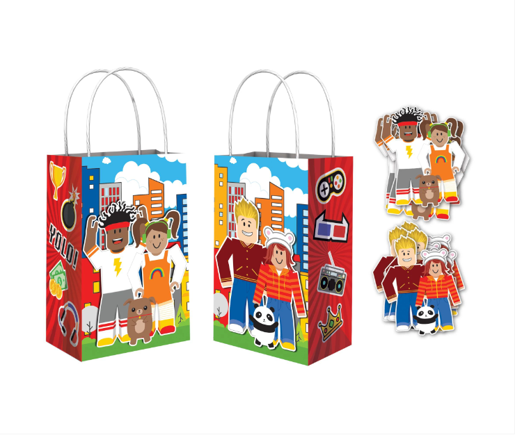 Party Town Create-Your-Own Kraft Bags 8ct