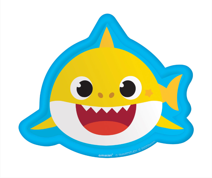 Baby Shark Plates (Shark Shape) 8ct