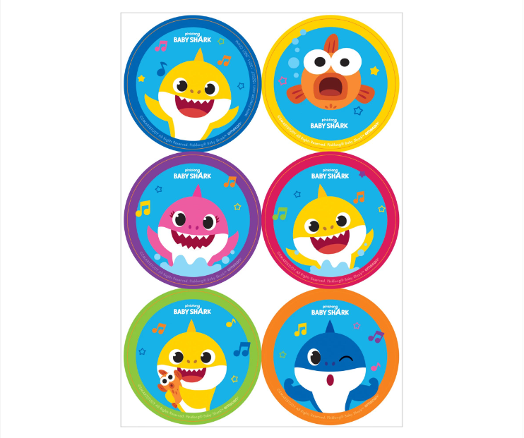 Baby Shark Stickers 24ct