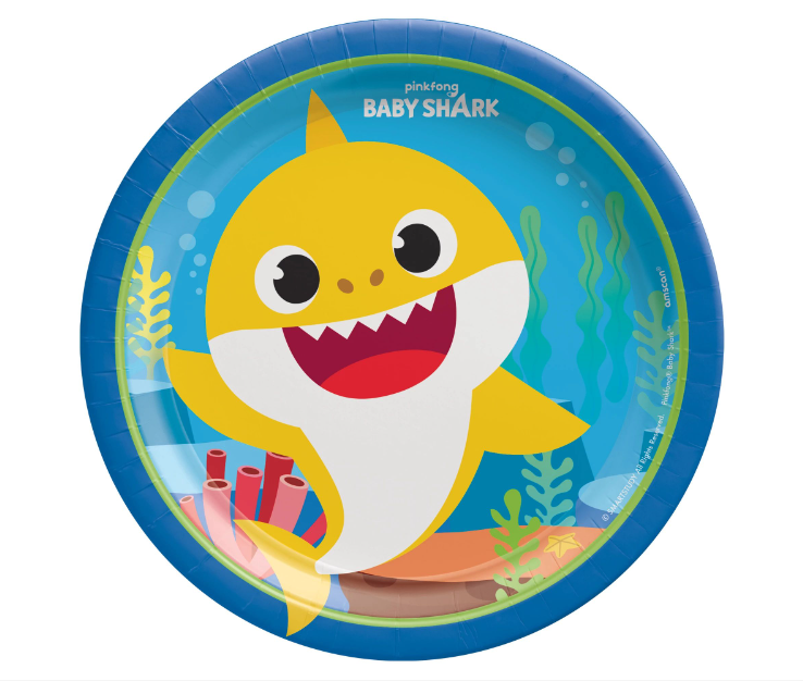 Baby Shark 7" Paper Plates 8ct