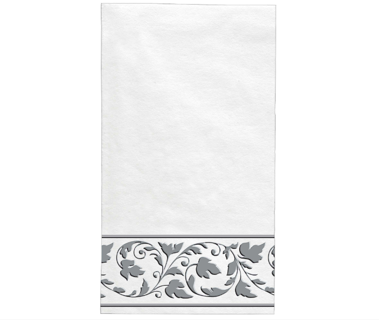 Premium Guest Towel with Silver Trim 24ct