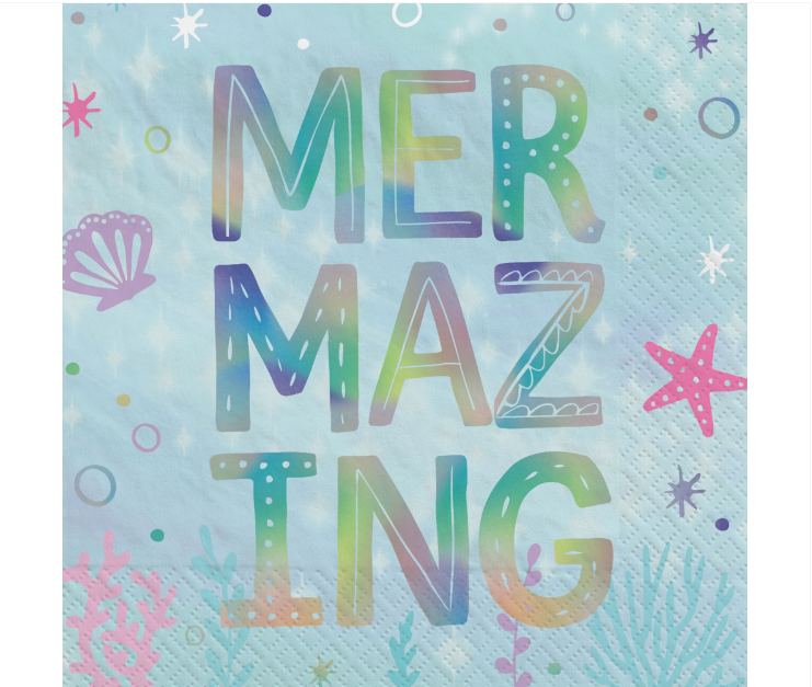 Shimmering Mermaid Beverage Napkins 16ct