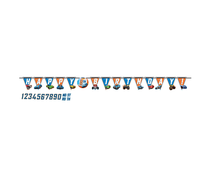 Hot Wheels Add-an-Age Birthday Banner