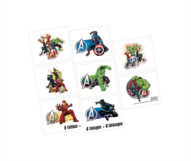 Avengers Tattoo Favors 8ct