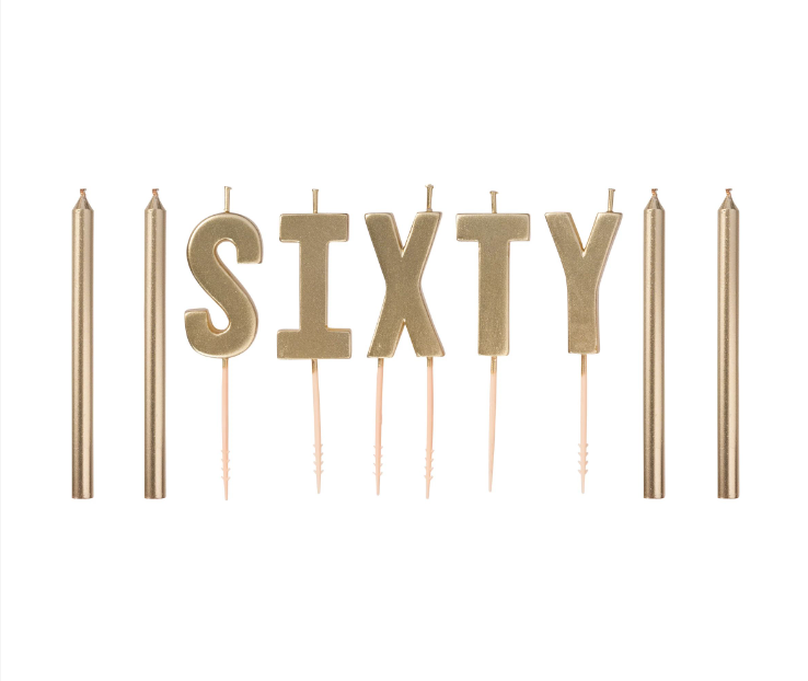 Golden Age 60th Birthday Pick Candles