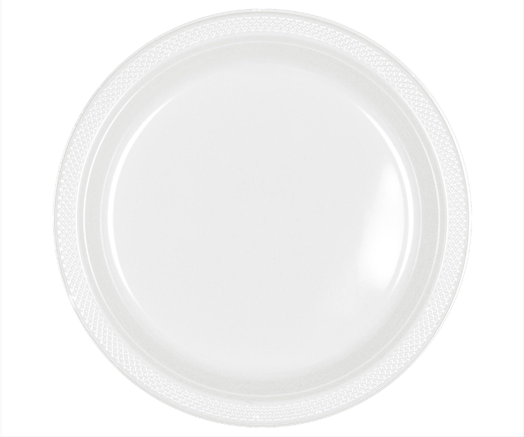 7" White Plastic Plates 20ct