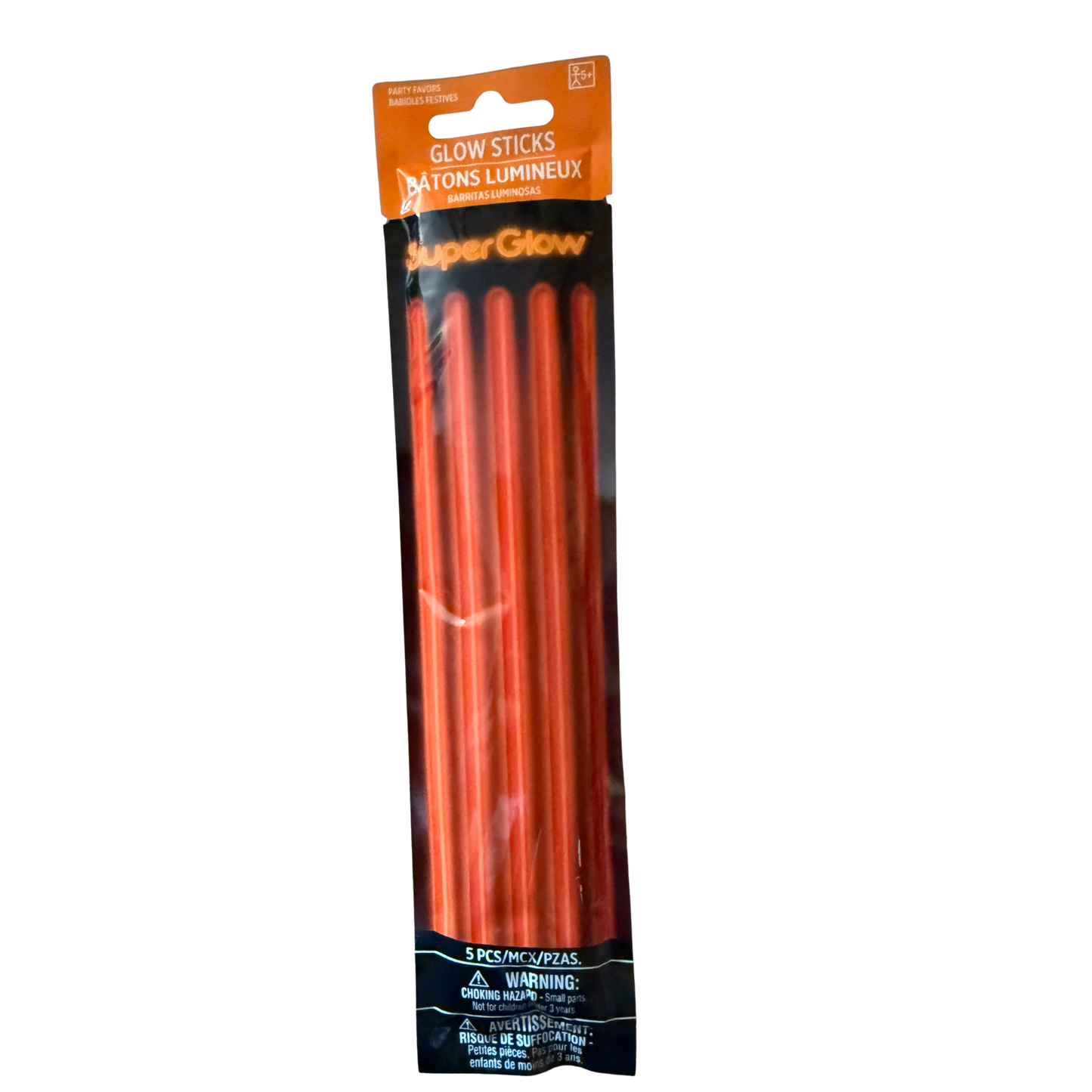 Orange Glow Sticks Party Favors – 5 Count