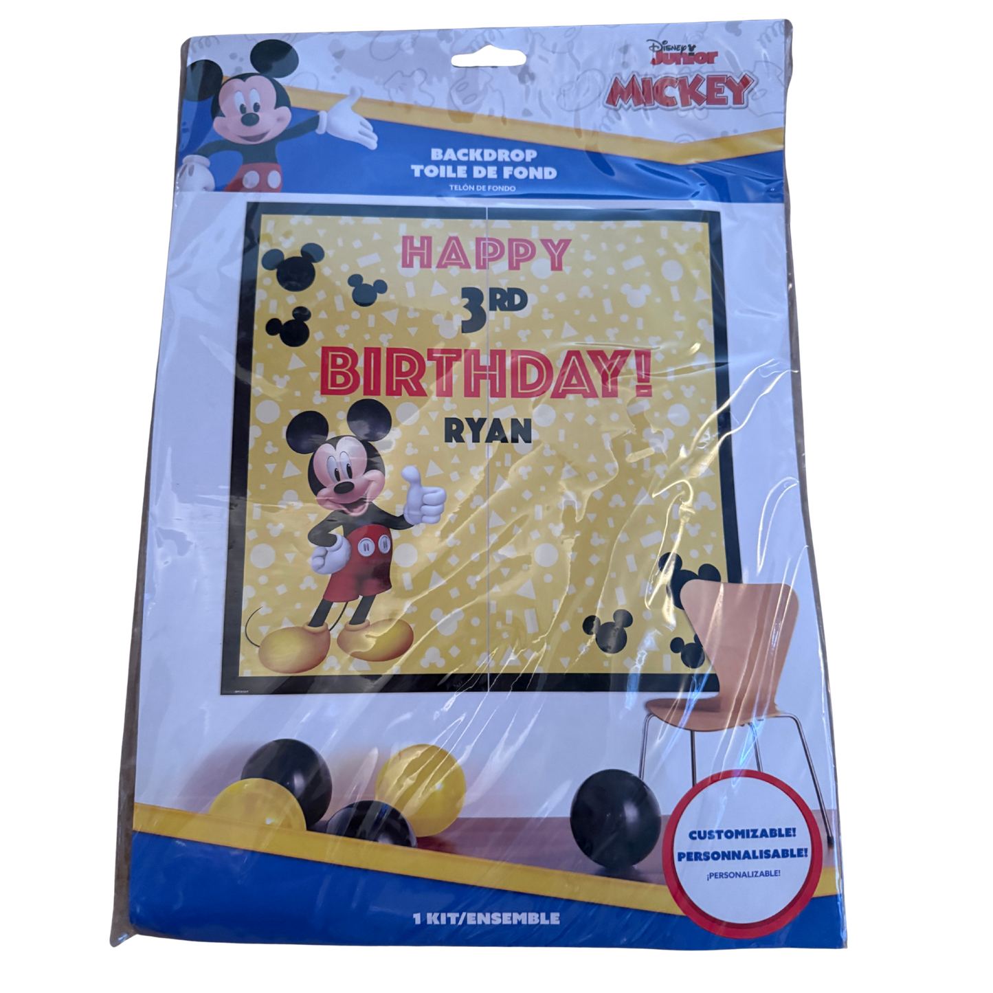 Disney Junior Mickey Mouse Customizable Birthday Backdrop Kit