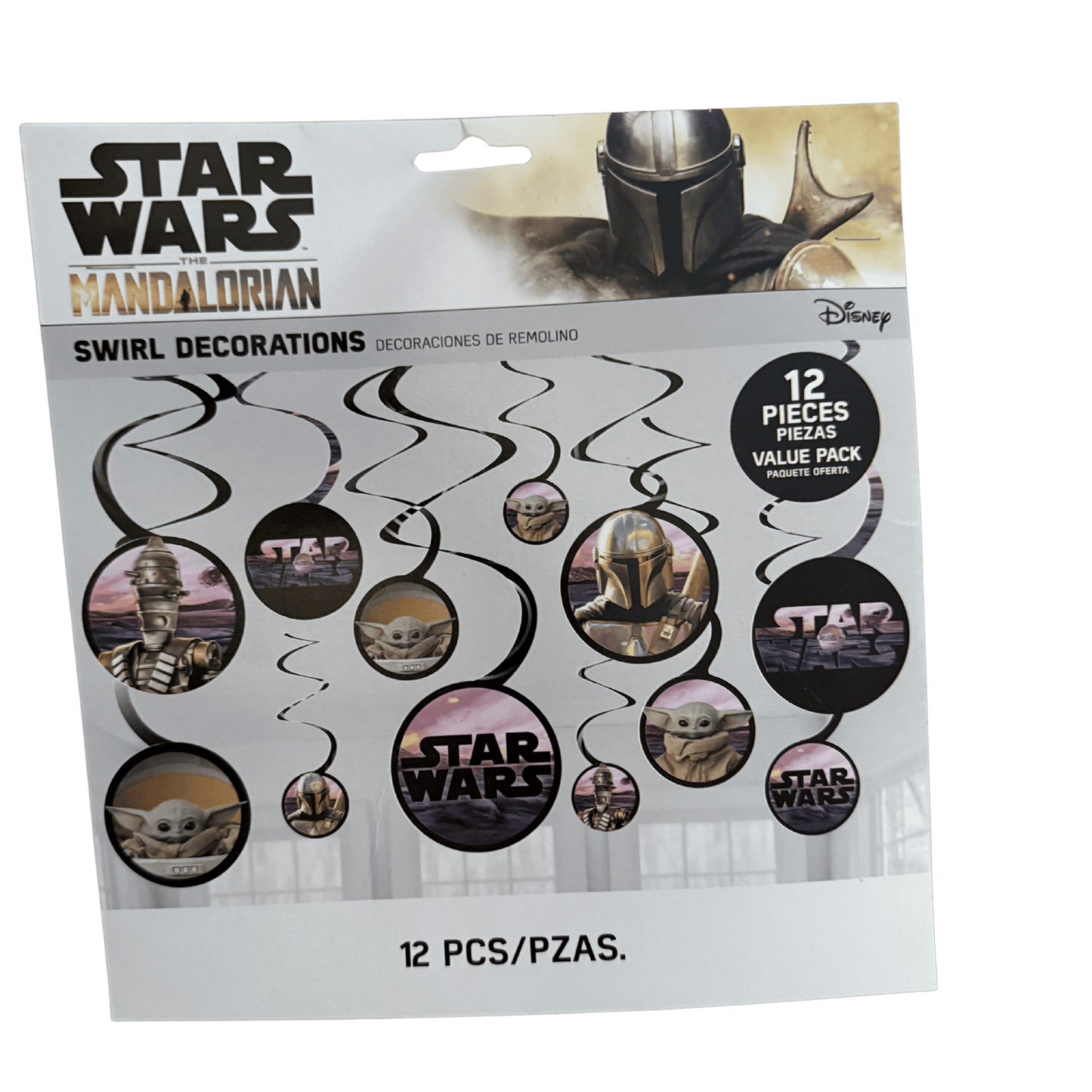 The Mandalorian Star Wars Mandalorian Swirl Hanging Decorations – 12 Piece Value Pack