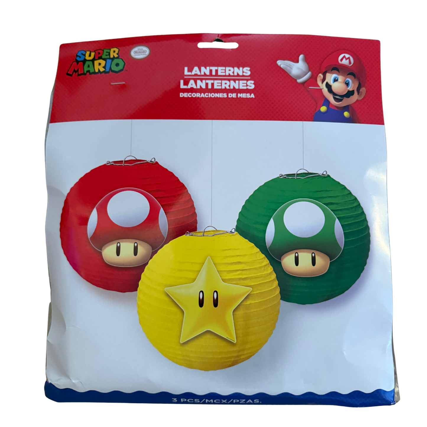 Super Mario Bros. Super Mario Paper Lantern Decorations – 3 Piece Set