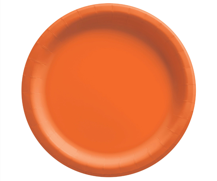 10" Orange Paper Plates 20ct