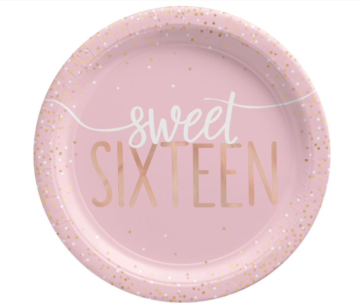 Blush Sweet Sixteen 7" Plates 8ct