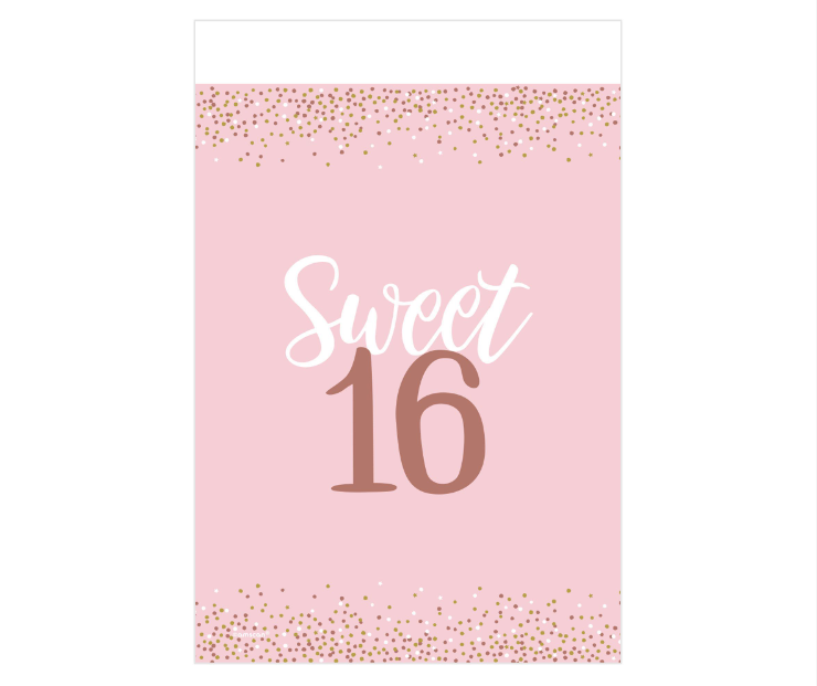 Blush Sweet Sixteen Plastic Tablecover
