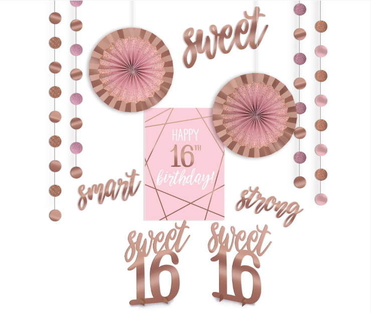Blush Sweet Sixteen Room Decor Kit