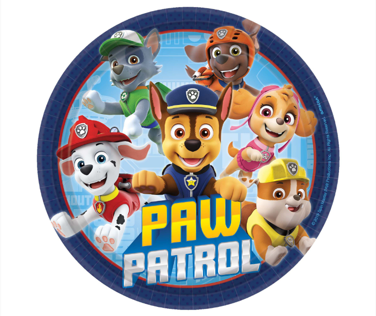 Paw Patrol Plates 7" 8ct