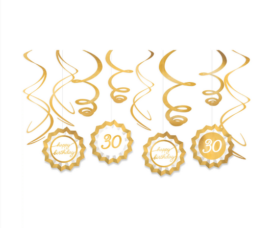 Golden Age 30th Birthday Swirl Decor Kit