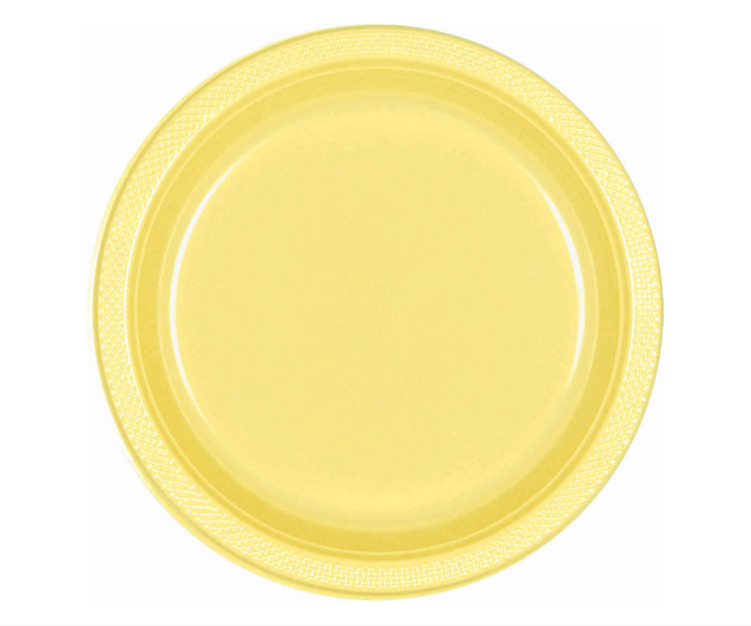 7" Plastic Plates - Light Yellow 20ct
