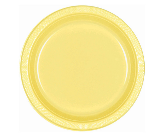 7" Plastic Plates - Light Yellow 20ct