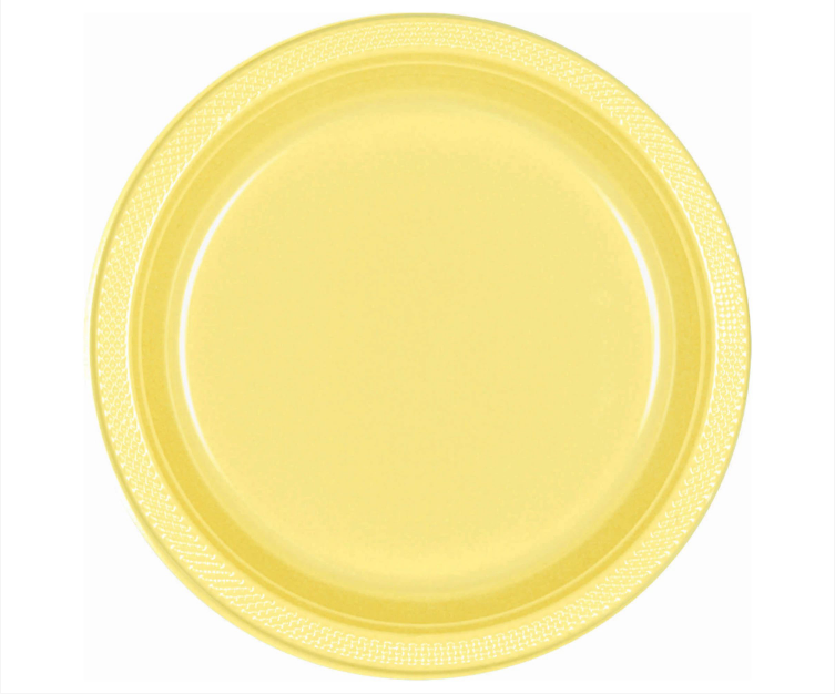 10" Plastic Plates - Light Yellow 20ct