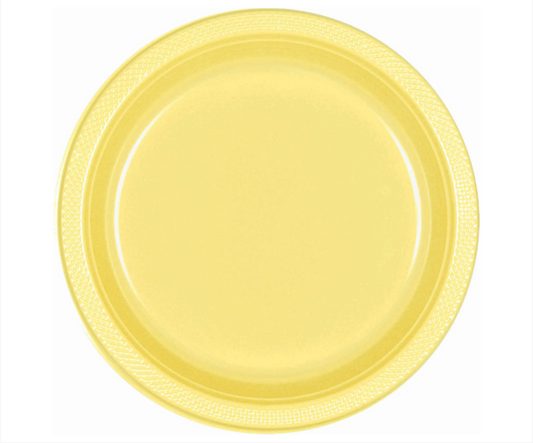 10" Plastic Plates - Light Yellow 20ct