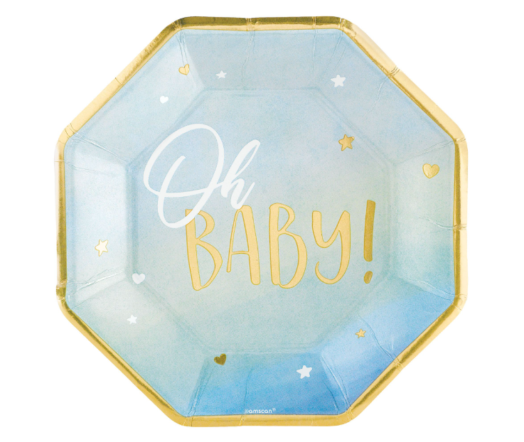 "Oh Baby Boy" 10" Paper Plates 8ct