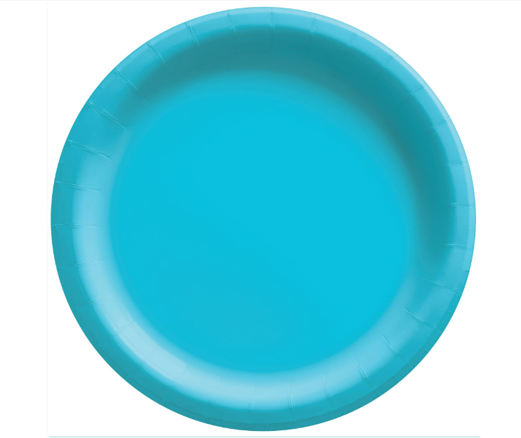 6.75" Paper Plates - Caribbean Blue 20ct