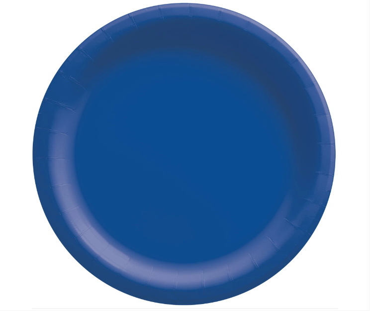 6.75" Paper Plates - Bright Royal Blue 20ct
