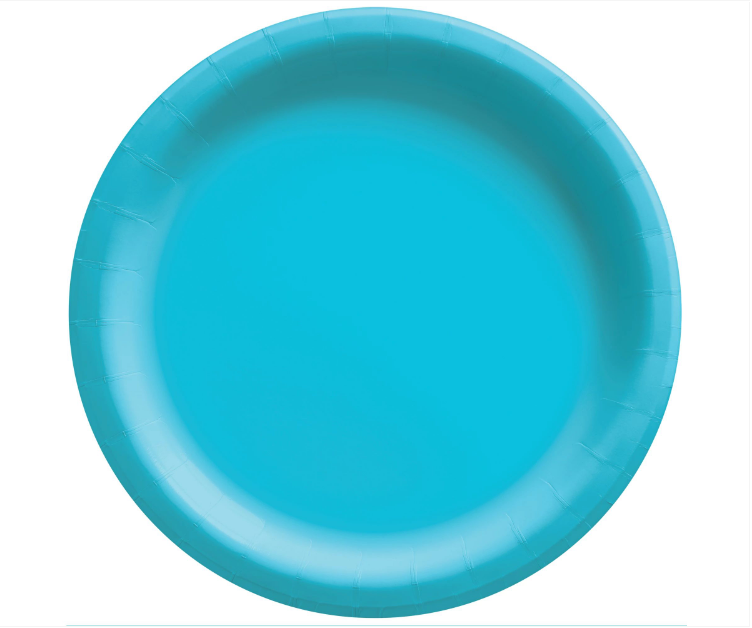 8.5" Paper Plates - Caribbean Blue 20ct