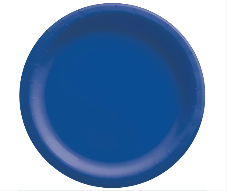 8.5" Paper Plates - Bright Royal Blue 20ct
