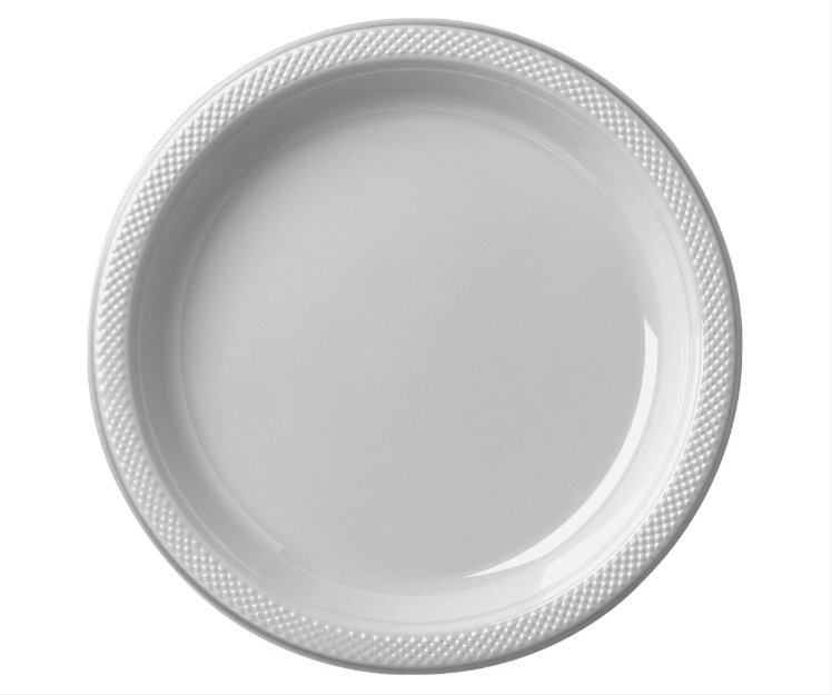 10" Silver Plastic Plates 20ct