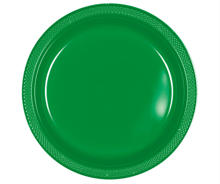 10" Plastic Plates Festive Green 20ct