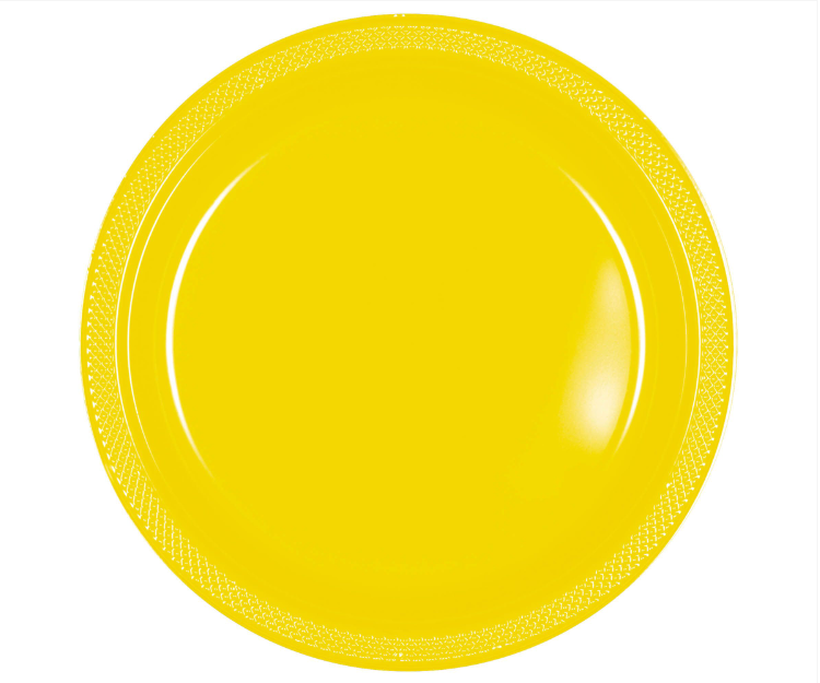 7" Yellow Plastic Plates 20ct