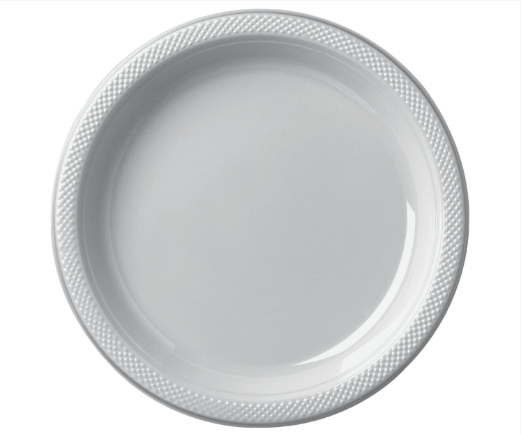 7" Silver Plastic Plates 20ct