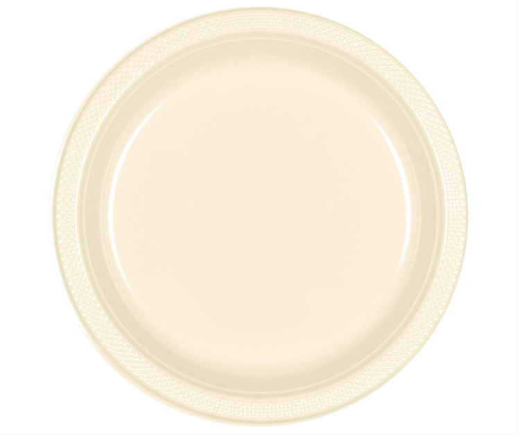 7" Vanilla Plastic Plates 20ct