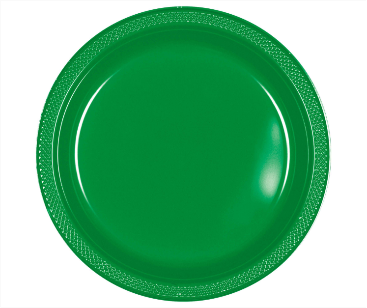 7" Plastic Plate - Festive Green 20ct