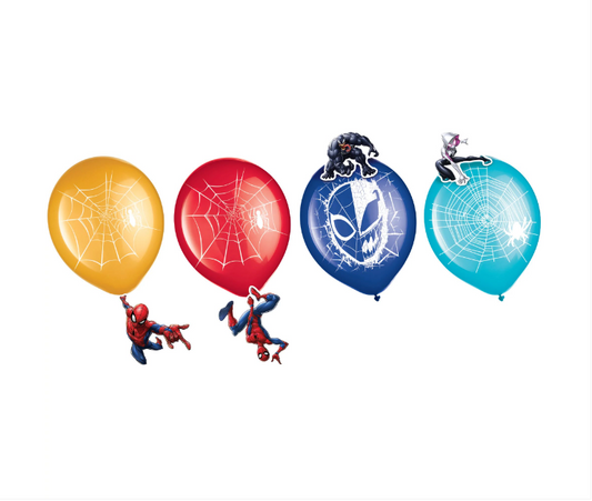 Spiderman Latex Balloons 6ct