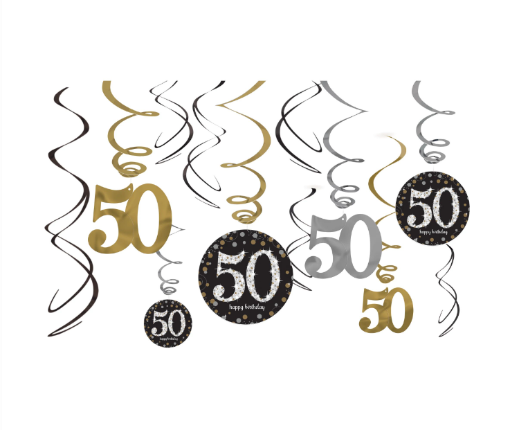 Sparkling Celebration 50th Birthday Swirl Decor