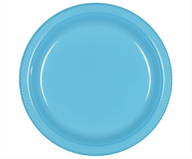 7" Plastic Plates - Caribbean Blue 20ct