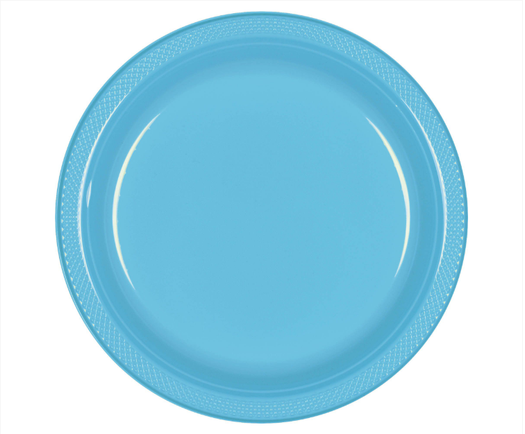 10" Plastic Plates - Caribbean Blue 20ct