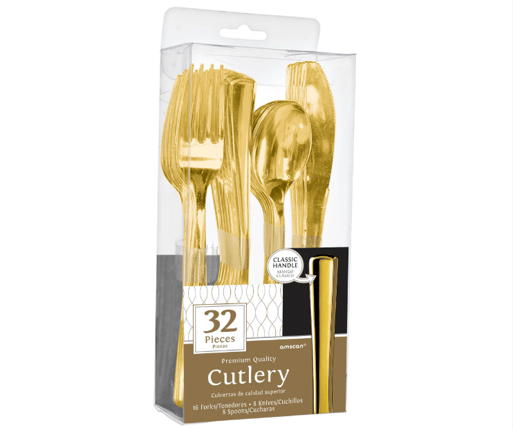 32ct Premium Gold Assorted Cutlery