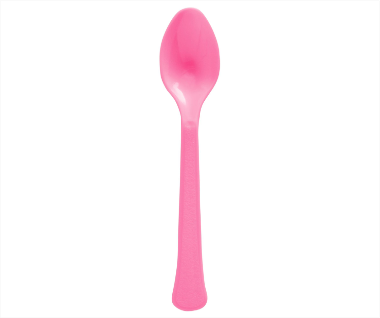 Boxed Bright Pink Spoons 20ct