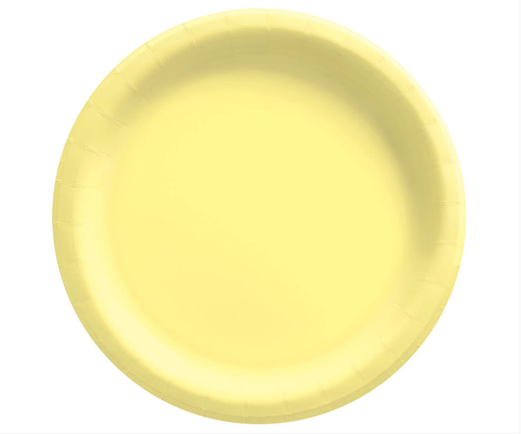 6.75" Paper Plates - Light Yellow 20ct