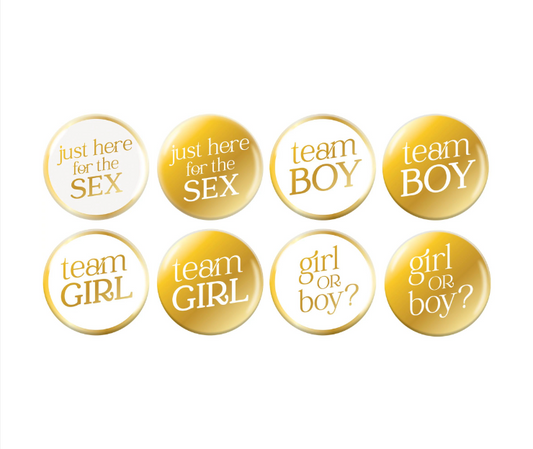Edgy Gender Reveal Buttons 10pk