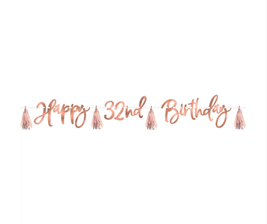 Blush Birthday Banner Kit Add-an-Age