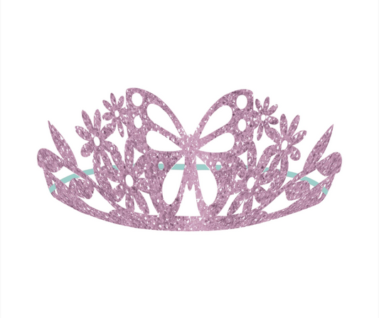 Flutter Glitter Paper Tiaras 8ct